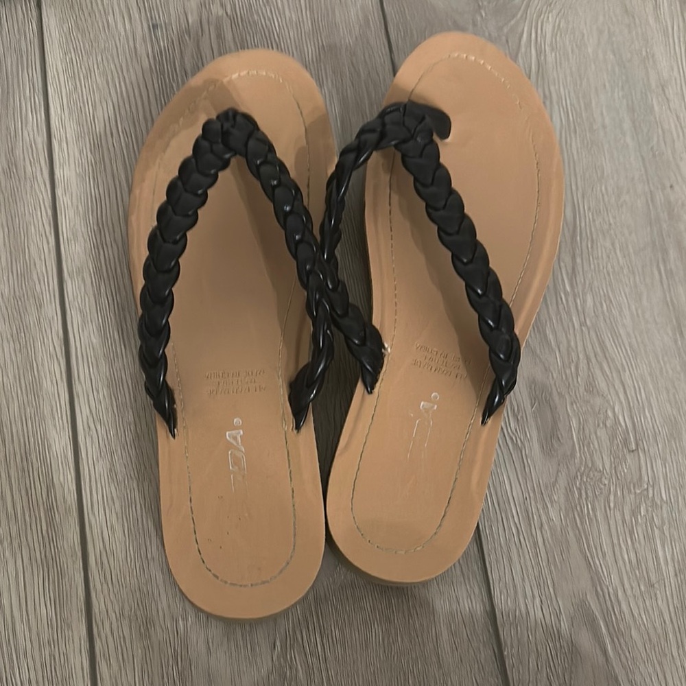 Women's Black Braided Sandals